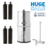 Big Berkey Special Bundle With 4 Black Berkey Filters & Stainless Steel Berkey Water View Spigot